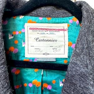 Cartonnier by Anthropologie Blazer in Charcoal with black accents